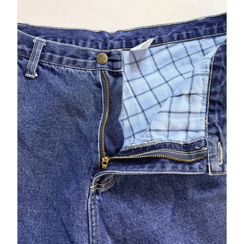 Real Work Wear Flannel Lined Carpenter Jeans Womens 16 Short Denim Utility Pants